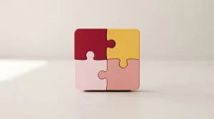 Einzelne ineinandergreifende Puzzleteile für die Bedingungen eines Sportbonus